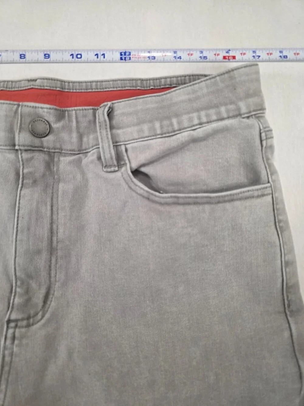 REDVANLY Ranstead Jeans Denim Pull On Pants Stretch  Gray Large (34x30)